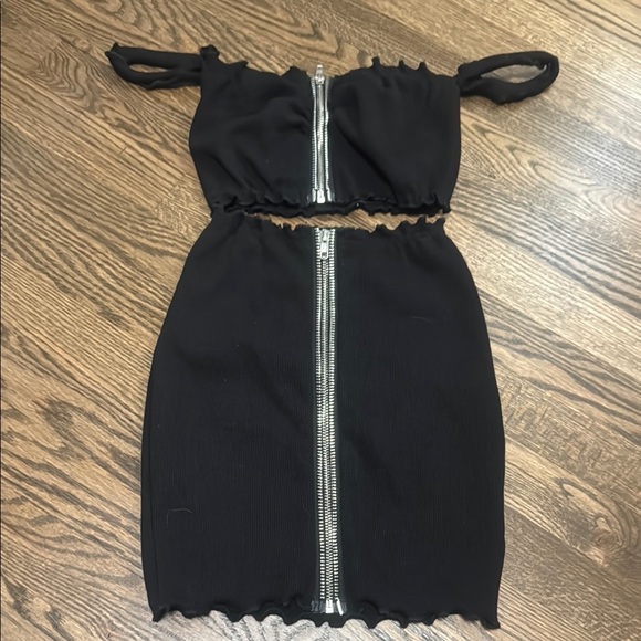 Delicious Other - Black Two-Piece Zippered Outfit